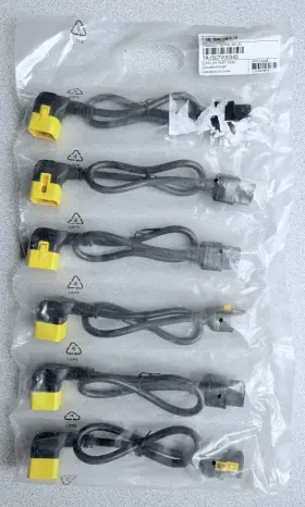 Ap8712r Apc / Schneider New 6 Pack Netshelter Locking Power Cord Kit C19 To C20 90 Degree