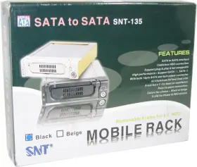Mr-135b Athena Power 822375513516 Black Aluminum Sata Mobile Hard Drive Rack