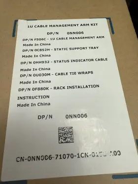 0nn006 Dell 1u Cable Management Arm Kit Dp/n 0nn006new / Unopened