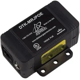 Ul497b Ditek Dtk-mrjpoex 1-channel 10gbe Poe Surge Protection