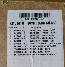 303239-001 Hp Kit Mtg Hardware Rack Ml350 - New Complete In Box