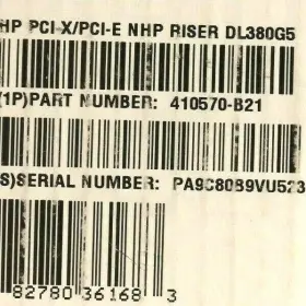 410570-b21 Hp Pcix Pci-e Nhp Riser For Dl380 G5 1 Per Order