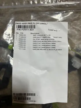 P25011-b21 Hp Proliant Zmod Array Cables Kit Assy-pkg 1u Sff Single P/n #2