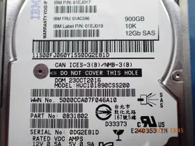 01ej017 Ibm 01ac596 900gb 10k 2.5 Inch Hdd V5000 G2 01ej019 Hd