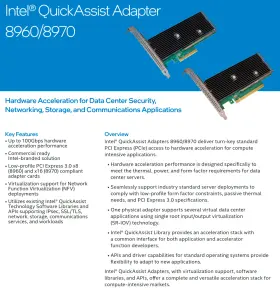 Iqa89701g1p5 Intel Quickassist Adapter 8970 Qat 100gb Crypo Accelerator X16 Pcie #2