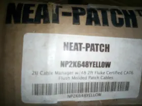 Np2k648-yellow Neat Patch Cable Mgmt. Kit With 48 - 2ft Fluke Cert. Cat6 Cables Yellow Np2k648-yellow Neat Patch Cable Mgmt. Kit With 48 - 2ft Fluke Cert. Cat6 Cables Yellow
