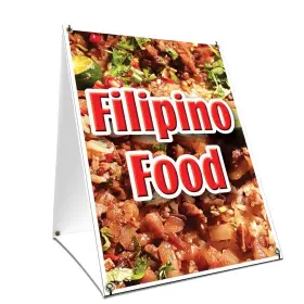Signmission 026312747778 A-frame Sidewalk Filipino Food Sign With Graphics On Each Side 24 Inch X 36 Pr