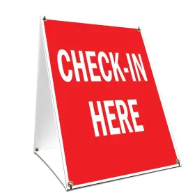 Sbc-2436-check-in Signmission A-frame Sidewalk Check-in Here Sign With Graphics On Each Side 24 Inch X 36 Pr