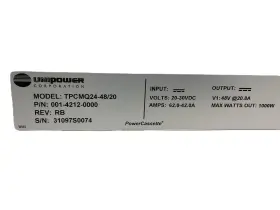 001-4212-0000 Unipower Tpcmq24-48/20 Part# Power Supply #3