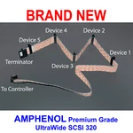 Amphenol ULTRA320 Internal Flat Scsi Cable 68PIN With Terminator 6-CONNECTOR 48". Fixed Price $37.50.