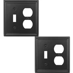 Black Luca Metal Wall Plate, 2-GANG Toggle/duplex Light Switch And Outlet Cov.... Fixed Price $24.39.
