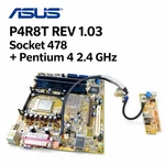 Asus P4R8T Rev 1.03 + Pentium 2.4GHZ 1GB DDR400 Socket 478 Agp Tested Ok. Fixed Price $99.00.