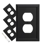 Wall Plate, Duplex Outlet Covers, Matte Black Light Switch - Natural Fi.... Fixed Price $24.17.